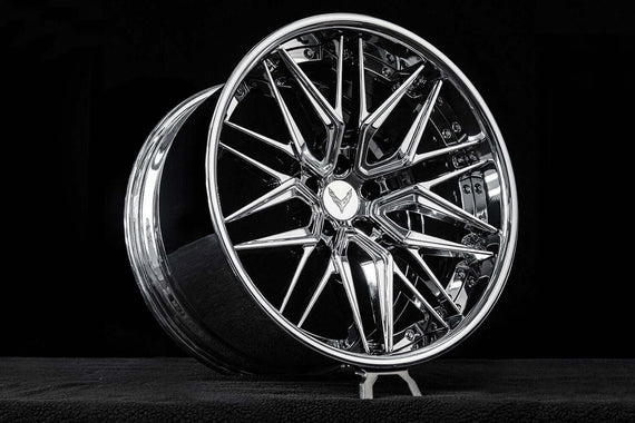 2025 Corvette C8 Z06 Custom Concave Chrome 20x10-21x13 Forged Wheels: RV-T081
