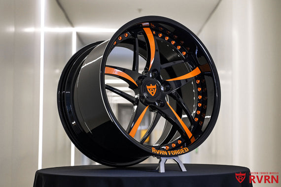 2006 Corvette C6 Z06 Lamborghini Orange & Black Wheels : RV-DC36D