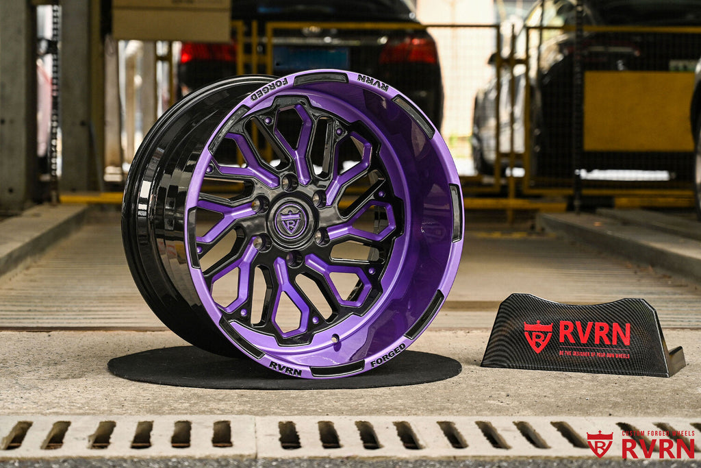 2007 Chevy Silverado Extended Cab LT Custom Deep Dish Black & Purple Forged Wheels: RV-MH01