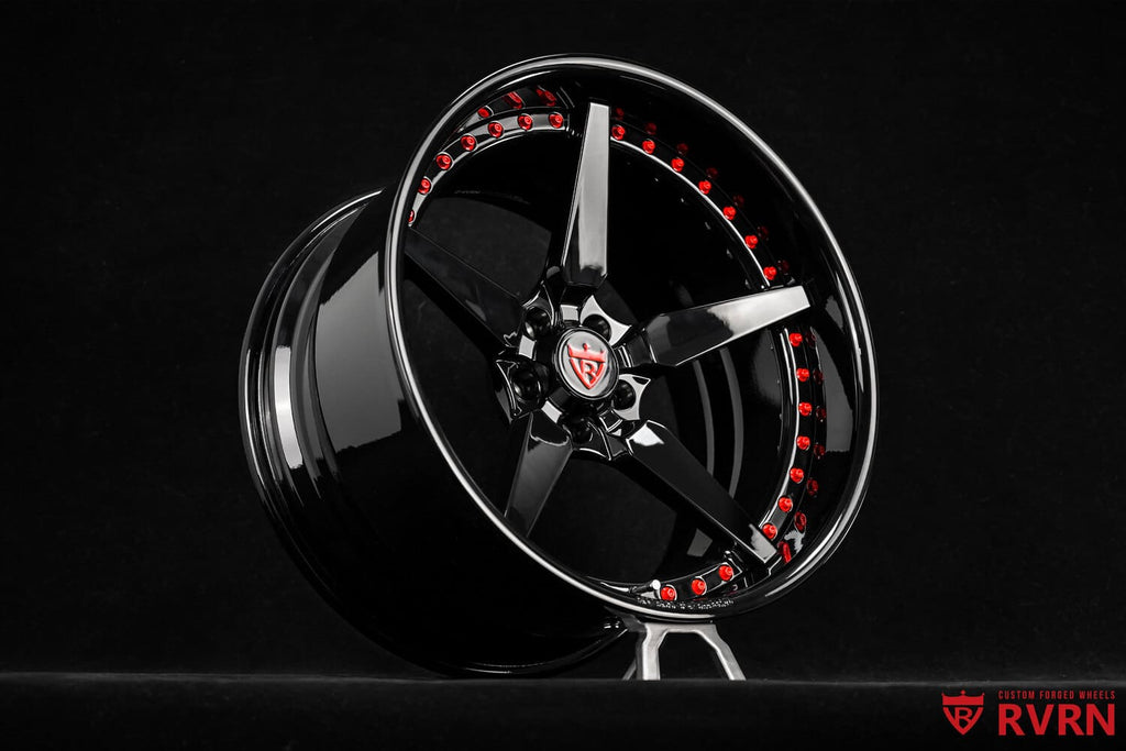 2017 Dodge Charger SRT Hellcat Custom 5 Spoke Gloss Black Forged Wheels: RV-DF14