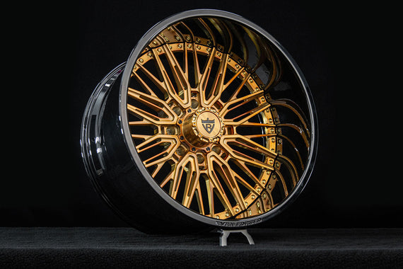 2025 GMC Denali 2500 HD Custom Transparent Light Copper & Black Forged Wheels: RV-T081