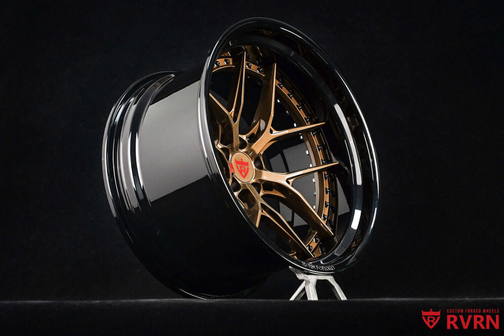 2007 Ford Mustang Widebody Custom Deep Dish Step Lip Black Bronze Forged Wheels: RV-DR08D