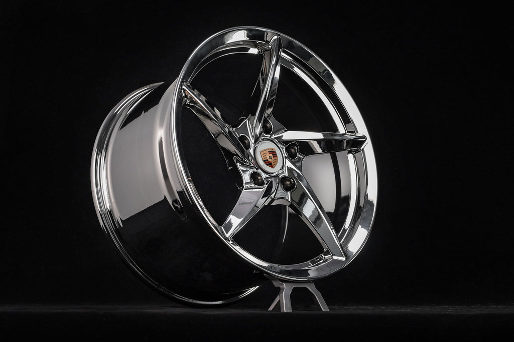 2009 Porsche Carrera S Custom Forged Performance 5 Spoke Chrome Wheels: RV-MC35