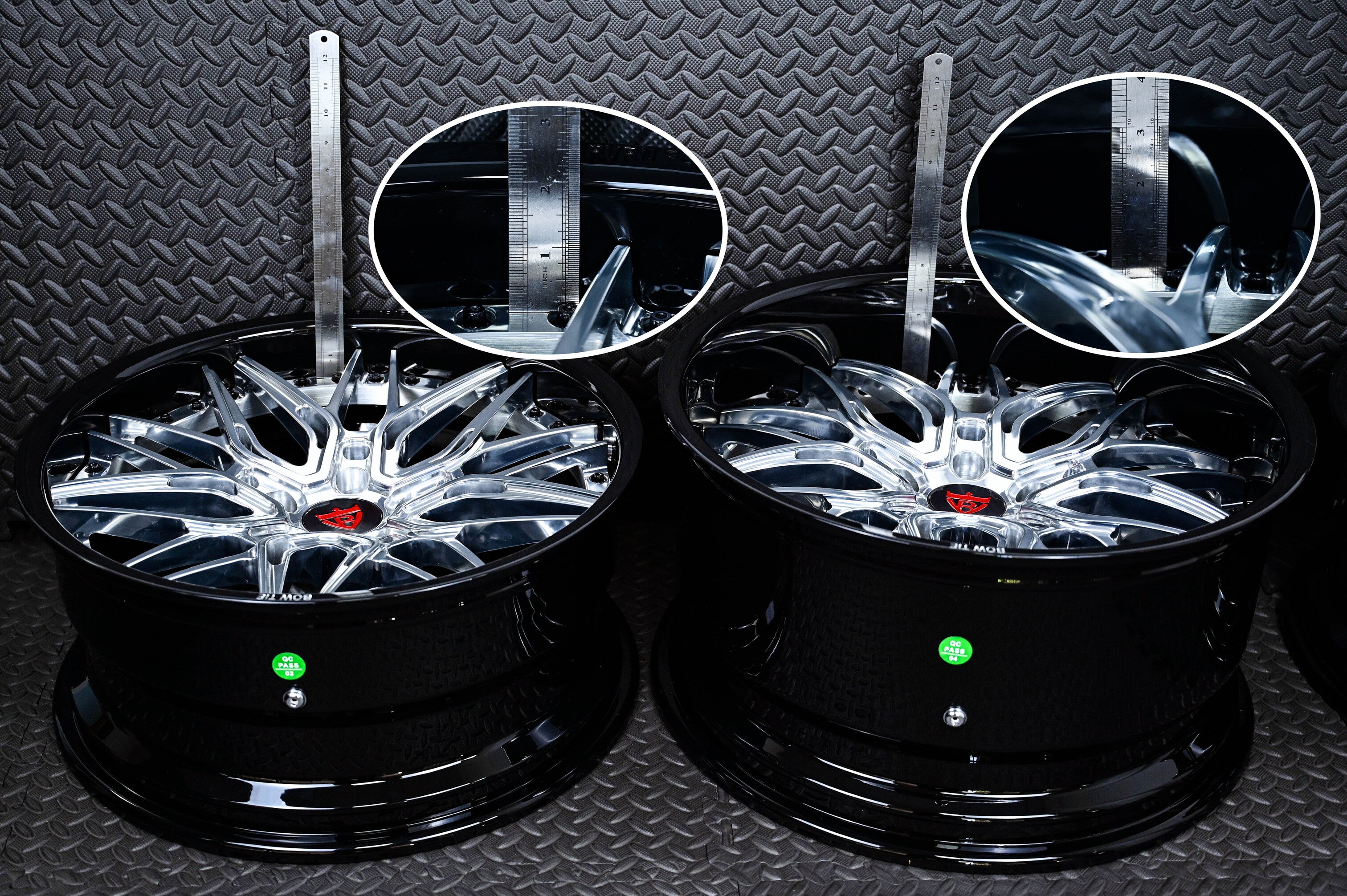 1972 Camaro Aftermarket Wheels-Custom Forged 2pc Deep Dish Polish and Black Rims-T081 Series