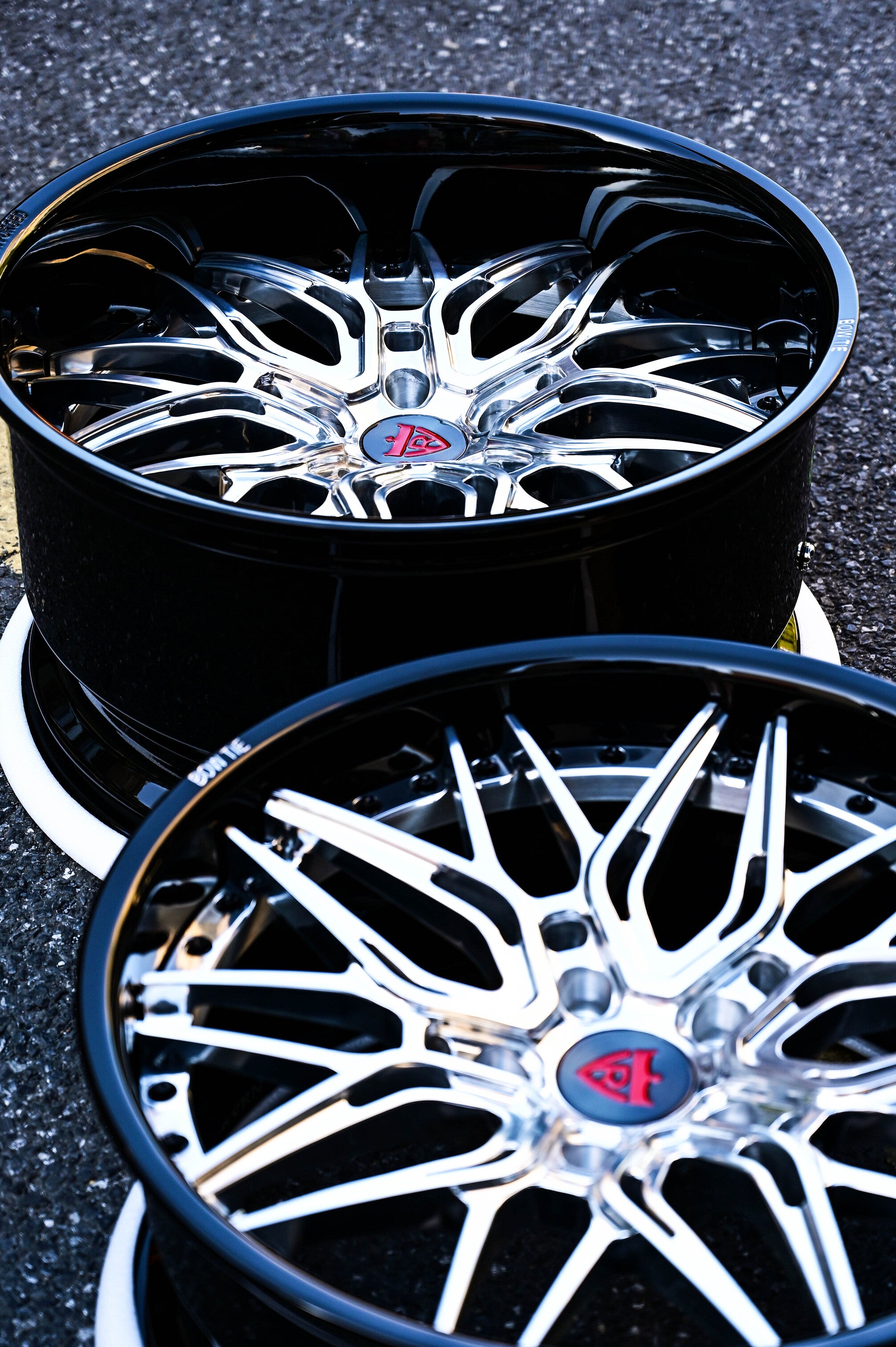 1972 Chevrolet Camaro Aftermarket Wheels-Custom Forged 2pc Deep Dish Polish and Black Rims-T081 Series