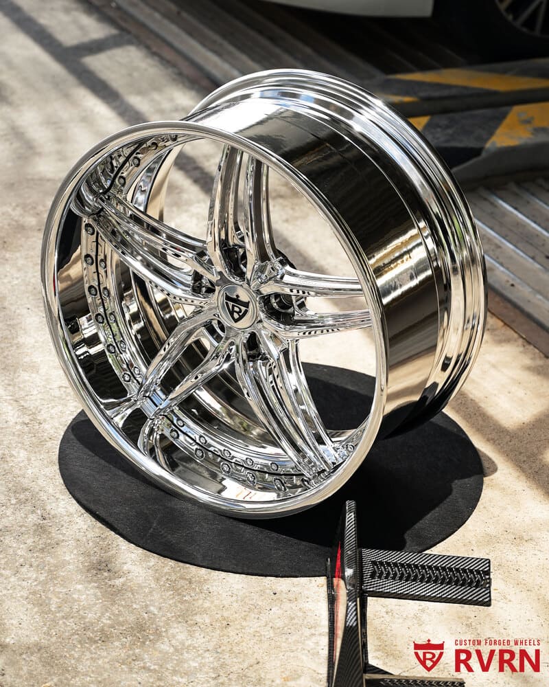 Chrome 5 spoke custom staggered rims 22 inch for Chevy Silverado