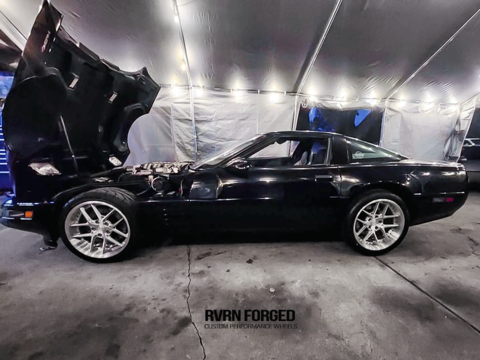 Polished brushed aluminum 18x12 rear wheel detail
