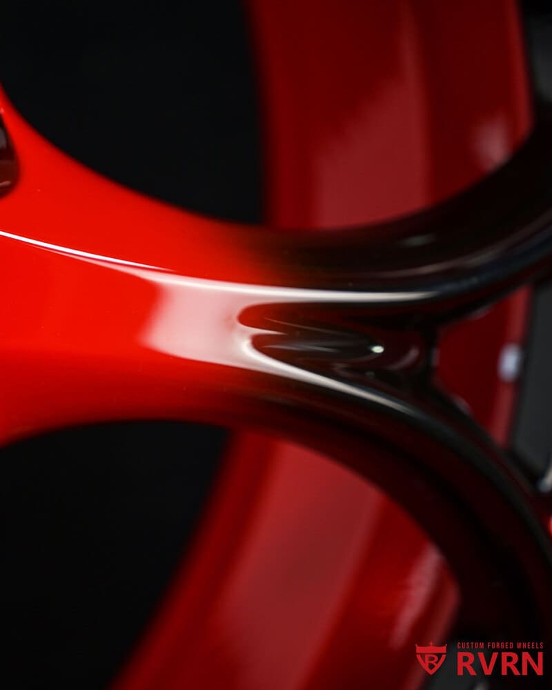 Nissan 350z widebody with RVRN forged black red wheels