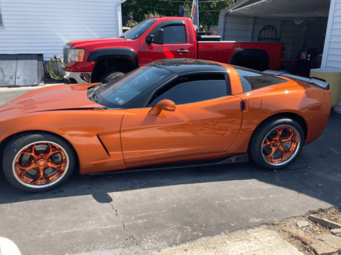 Orange and chrome forged wheels by RVRN – 2PC series for C6