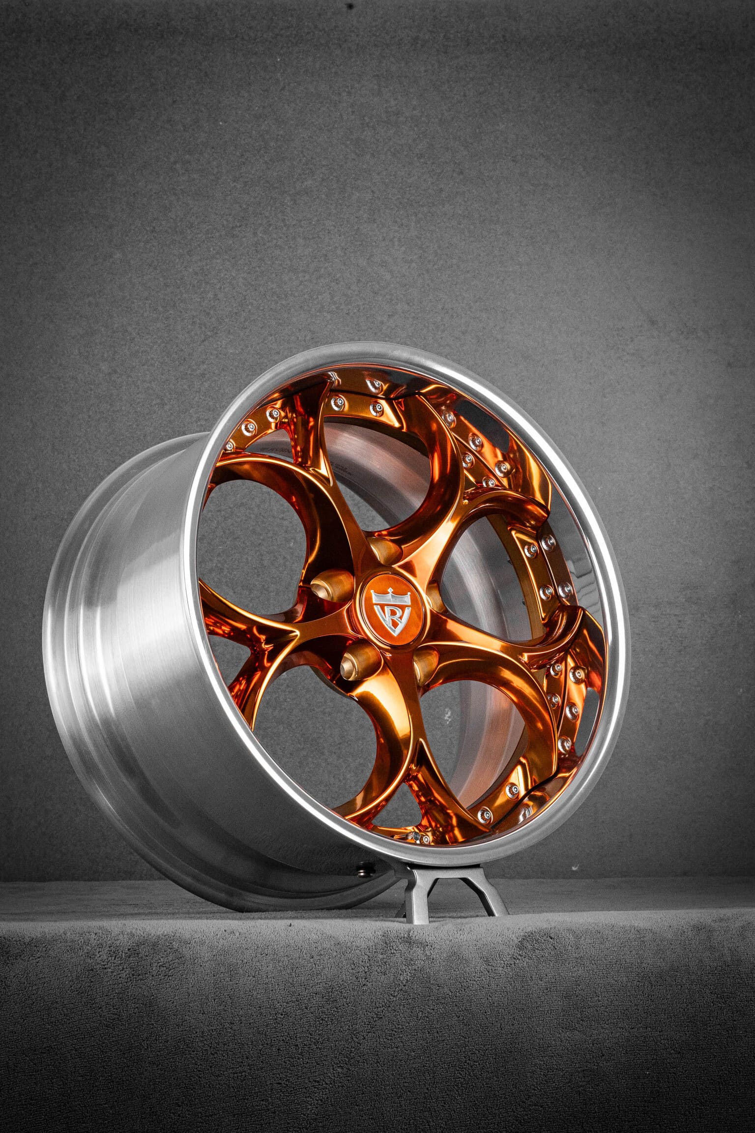Deep dish rear 19x12 forged orange rim for 2009 Corvette Z06