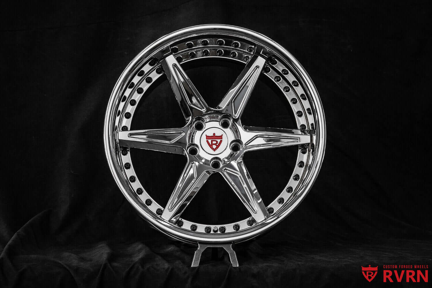 Nissan 370Z forged wheels RV-DC19 chrome finish side angle