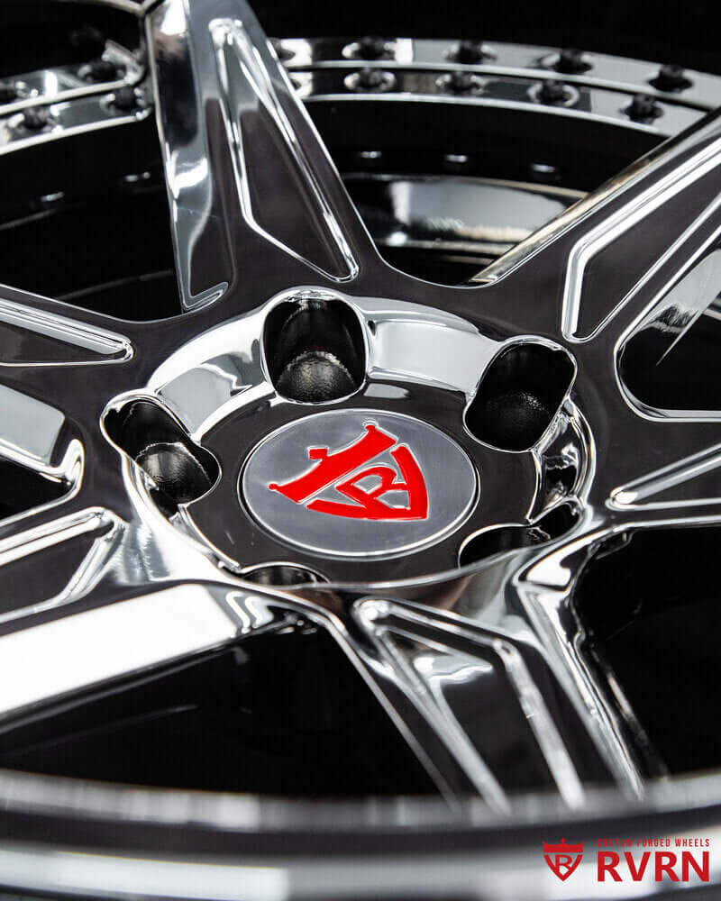 Nissan chrome wheels RV-DC19 custom 5-spoke forged design