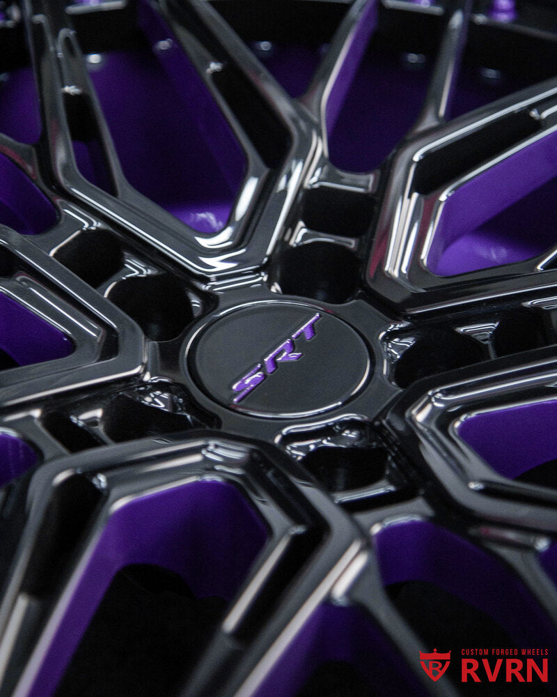 Purple barrel detail on RV-T081 forged wheel for Dodge Challenger