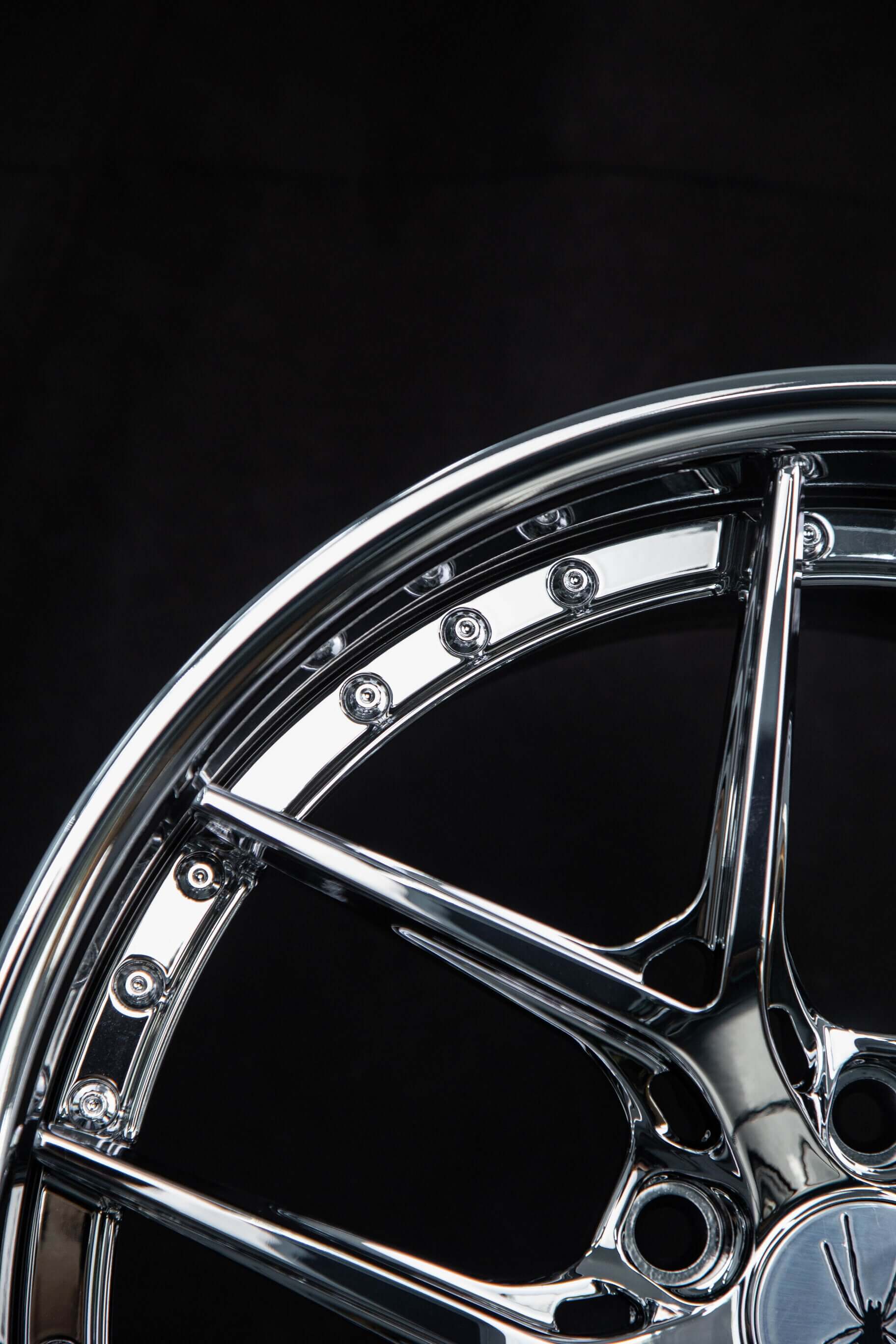Showroom display of RV-DR08D chrome deep dish wheels, Camaro SS