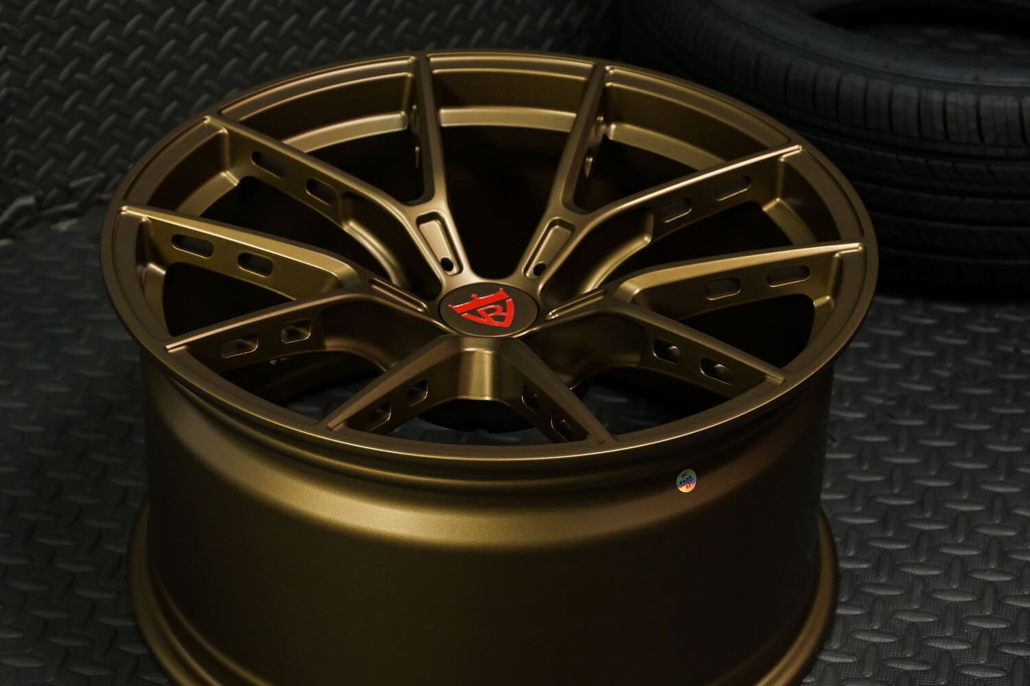 Detail shot of matte bronze forged finish for Mercedes E550 aftermarket wheels