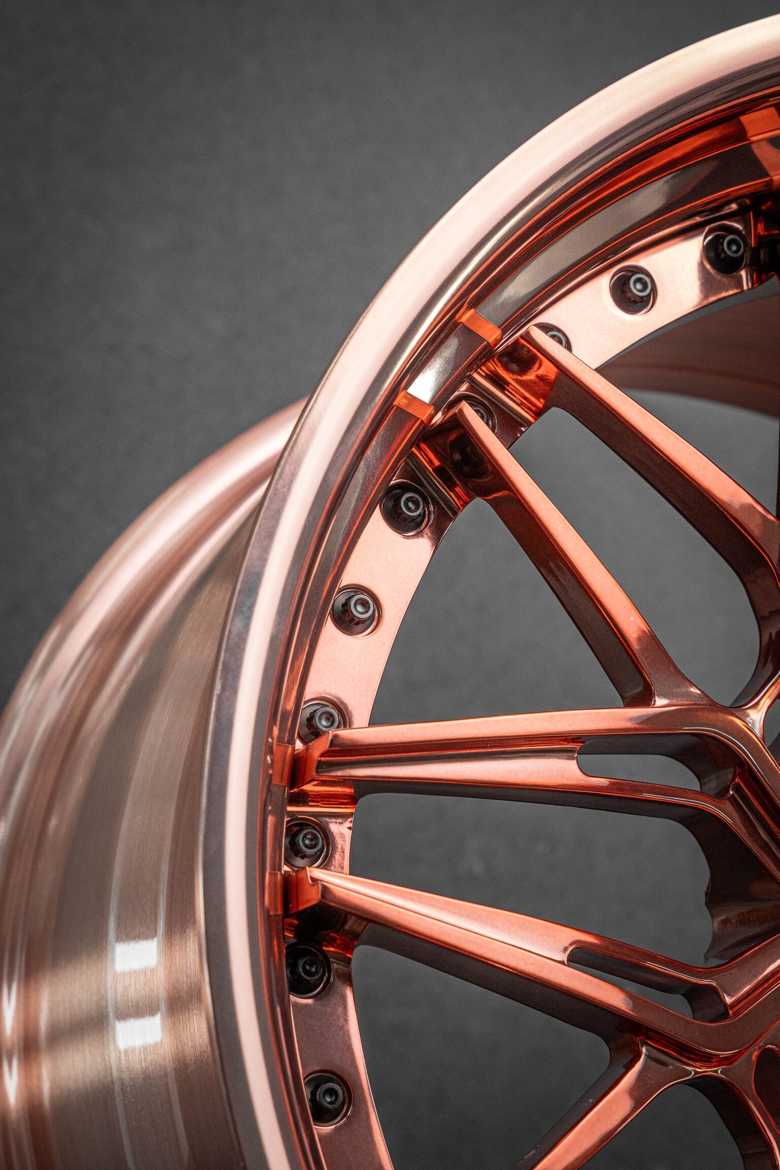 Polished lip detail of C7 Corvette aftermarket forged wheel