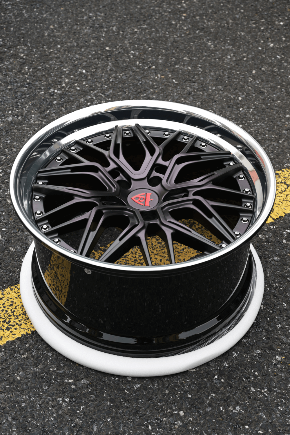 2015 Camaro SS custom wheels RV-T081 front view matte purple fade to black