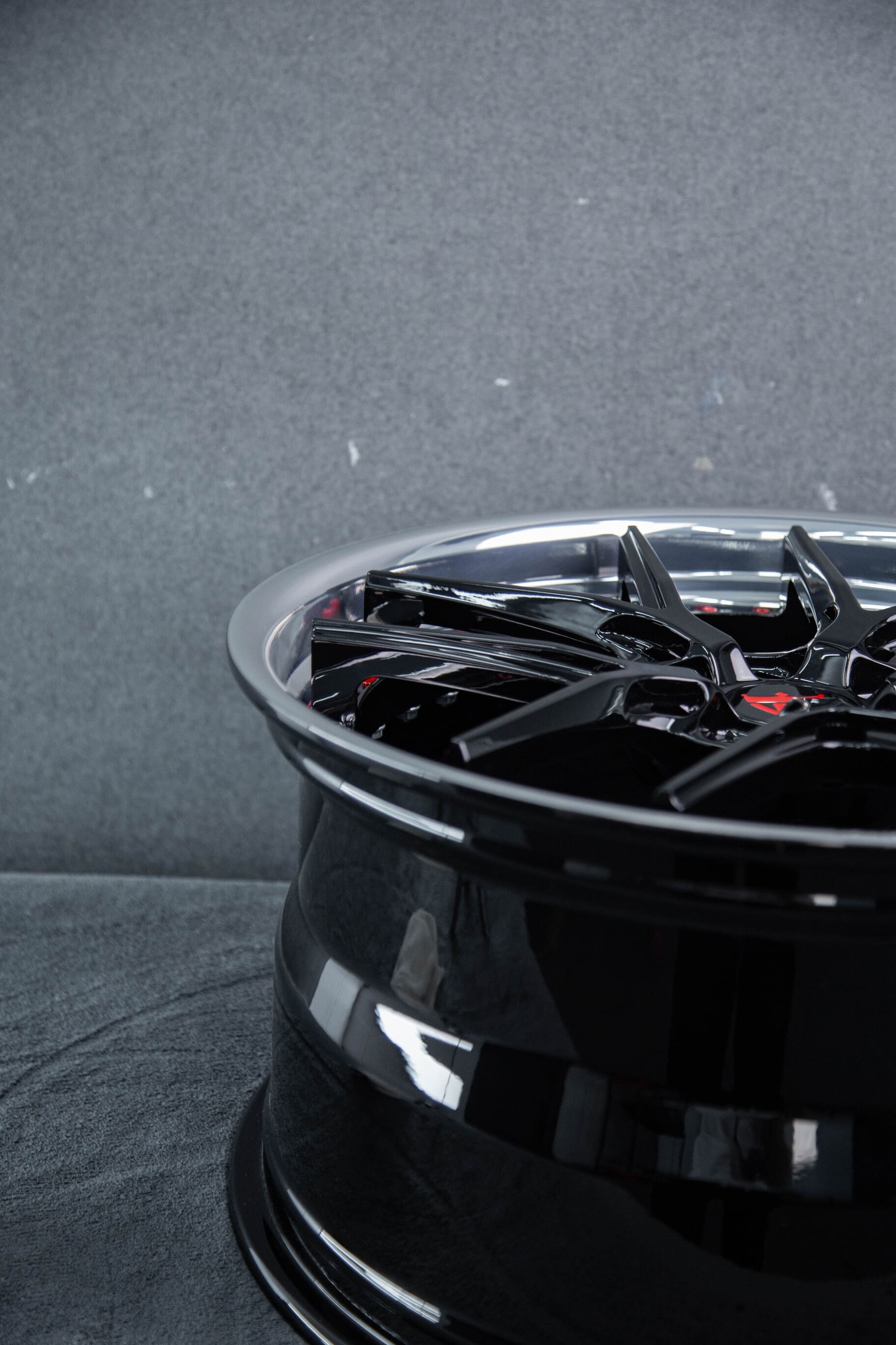 RV-DR08D performance wheels mounted on Corvette, ready for the road