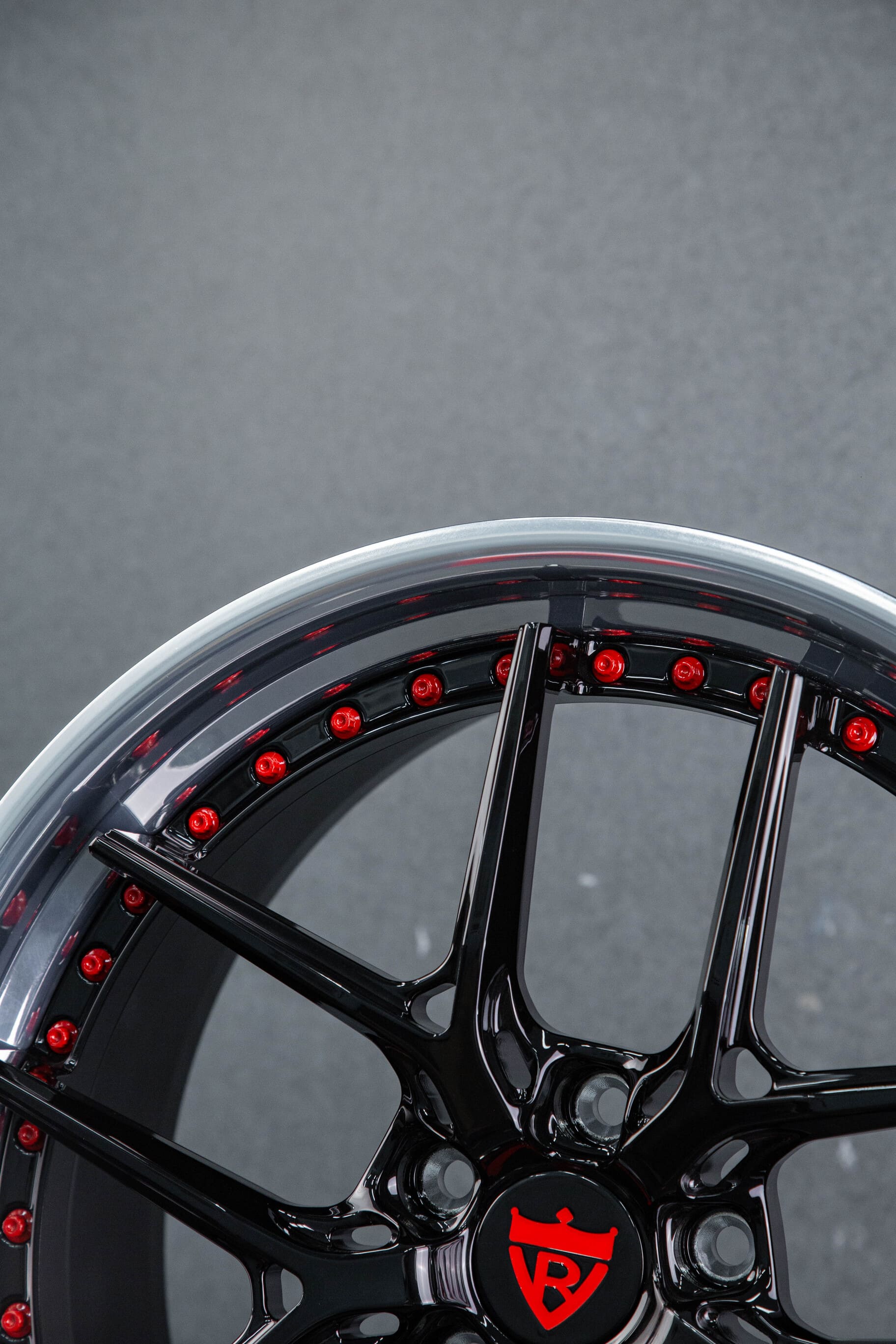 Forged details of RV-DR08D design customized for 2015 Corvette stock brakes
