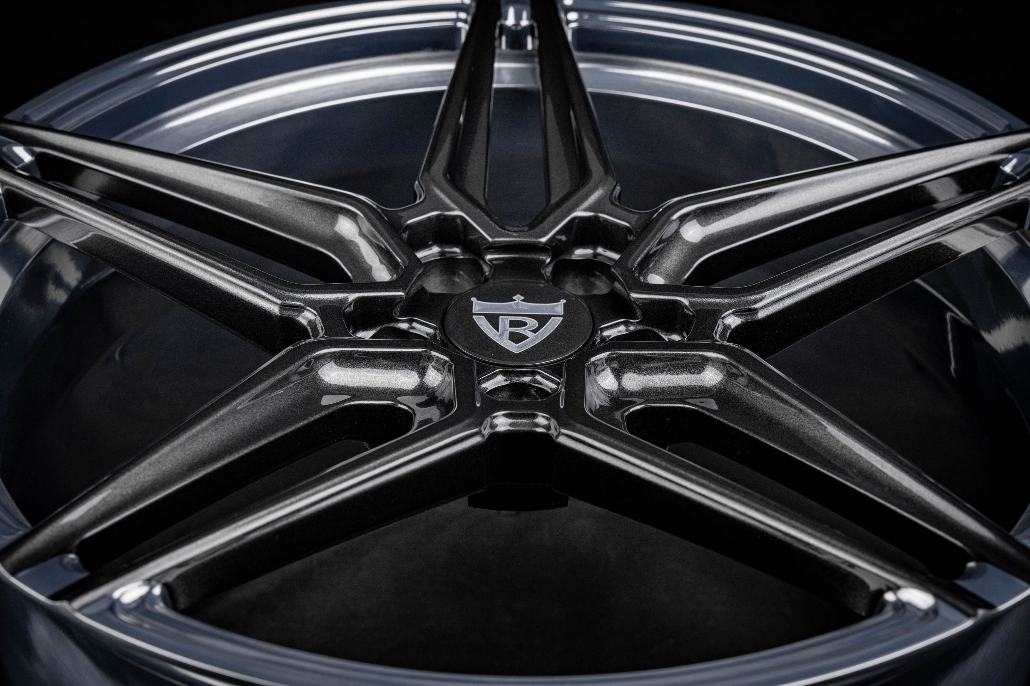 Side profile showing deep concave design on Lexus RC350 wheels