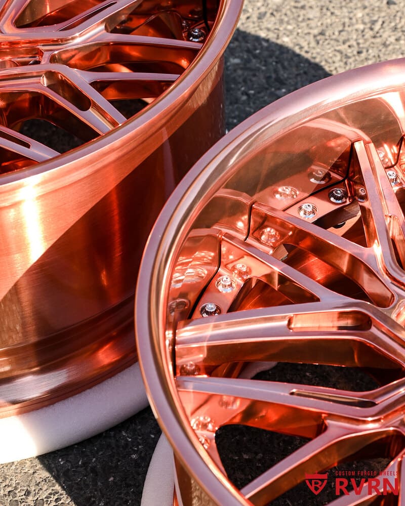 Side profile of deep dish 20x11 rear forged wheel for Camaro SS