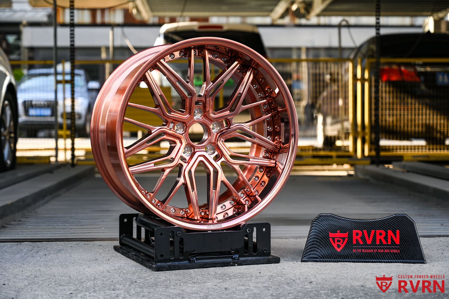 Polished rose gold spoke design of RV-T081 wheel for Camaro SS