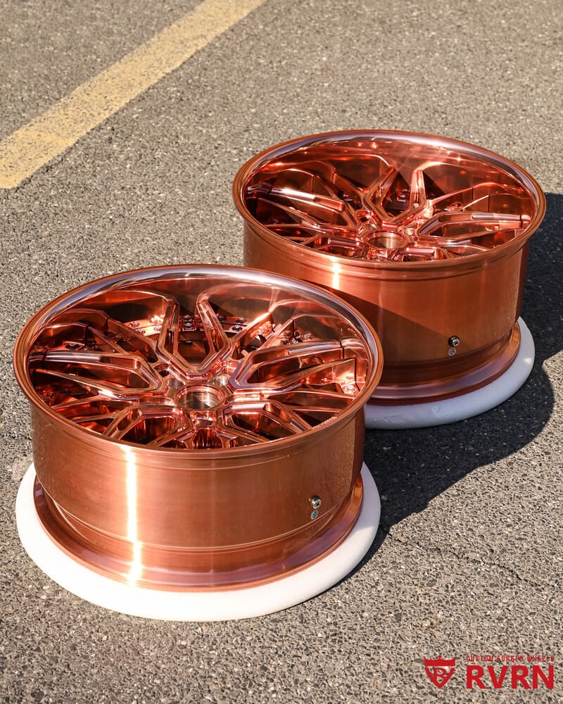 Barrel view of 2-piece RV-T081 forged wheel for 2016 Camaro SS
