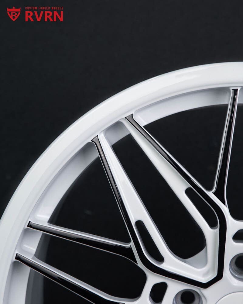 Corvette C7 custom wheels with white 5-spoke design and black outer barrel