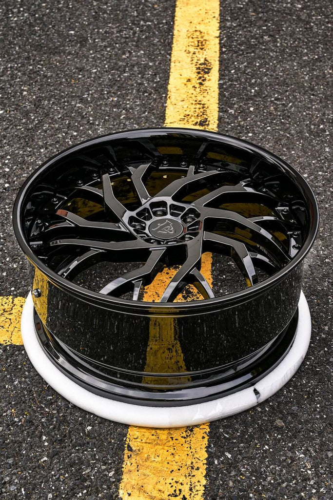 Black AMG S63 wheels – side profile showing deep concavity