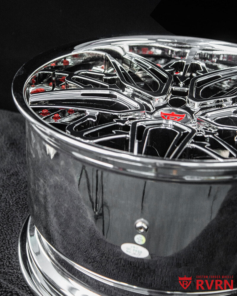 Corvette C7 forged wheels RM-01 chrome front angle