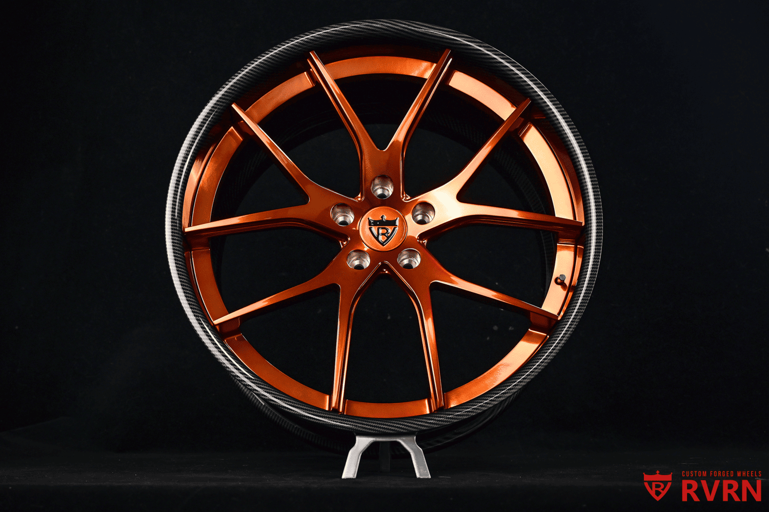 Corvette C7 Z06 20x9.5 front wheel in deep concave forged bronze finish