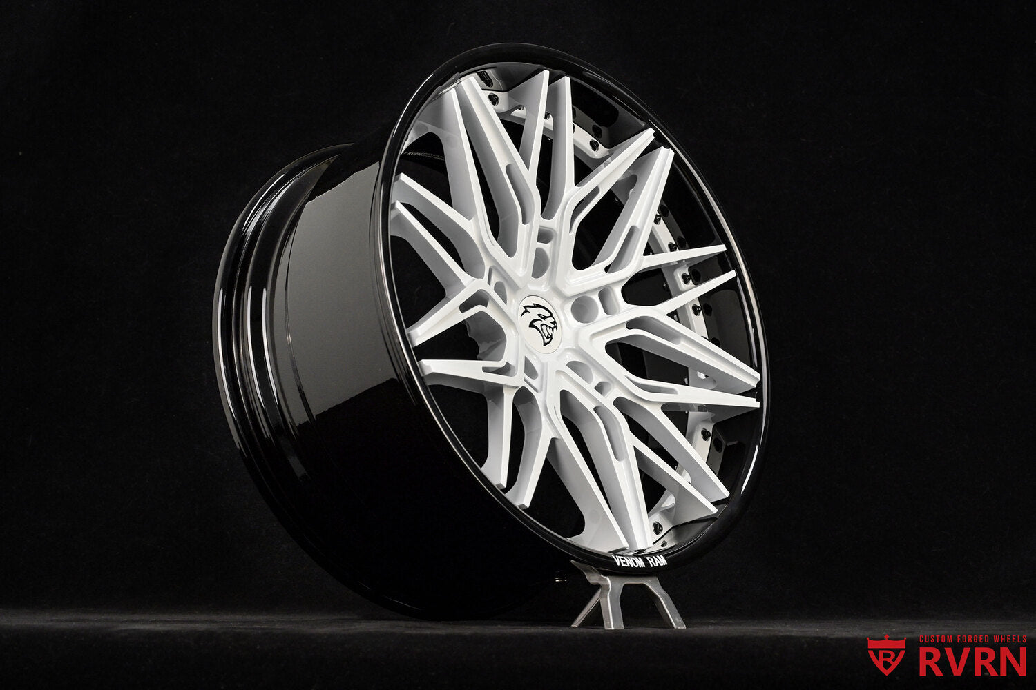 Detailed shot of custom forged wheels for Dodge Ram 1500