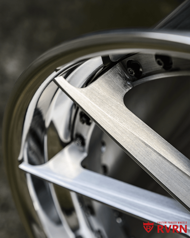 Two-piece custom forged RV-DB082 wheels made for C8 Corvette aftermarket build.