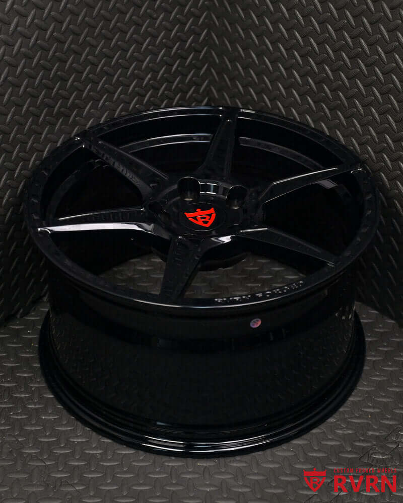 Custom black forged wheels RV-MC19 with polished lip for 1969 Camaro Z28