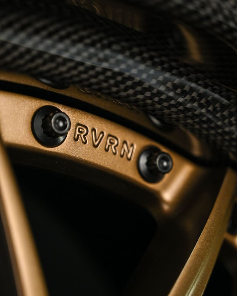 Porsche Cayman T with best aftermarket RV-T081 wheels rear angle