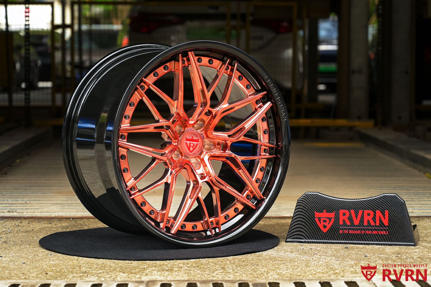 Custom Toyota Supra A90 rose gold forged wheels side angle