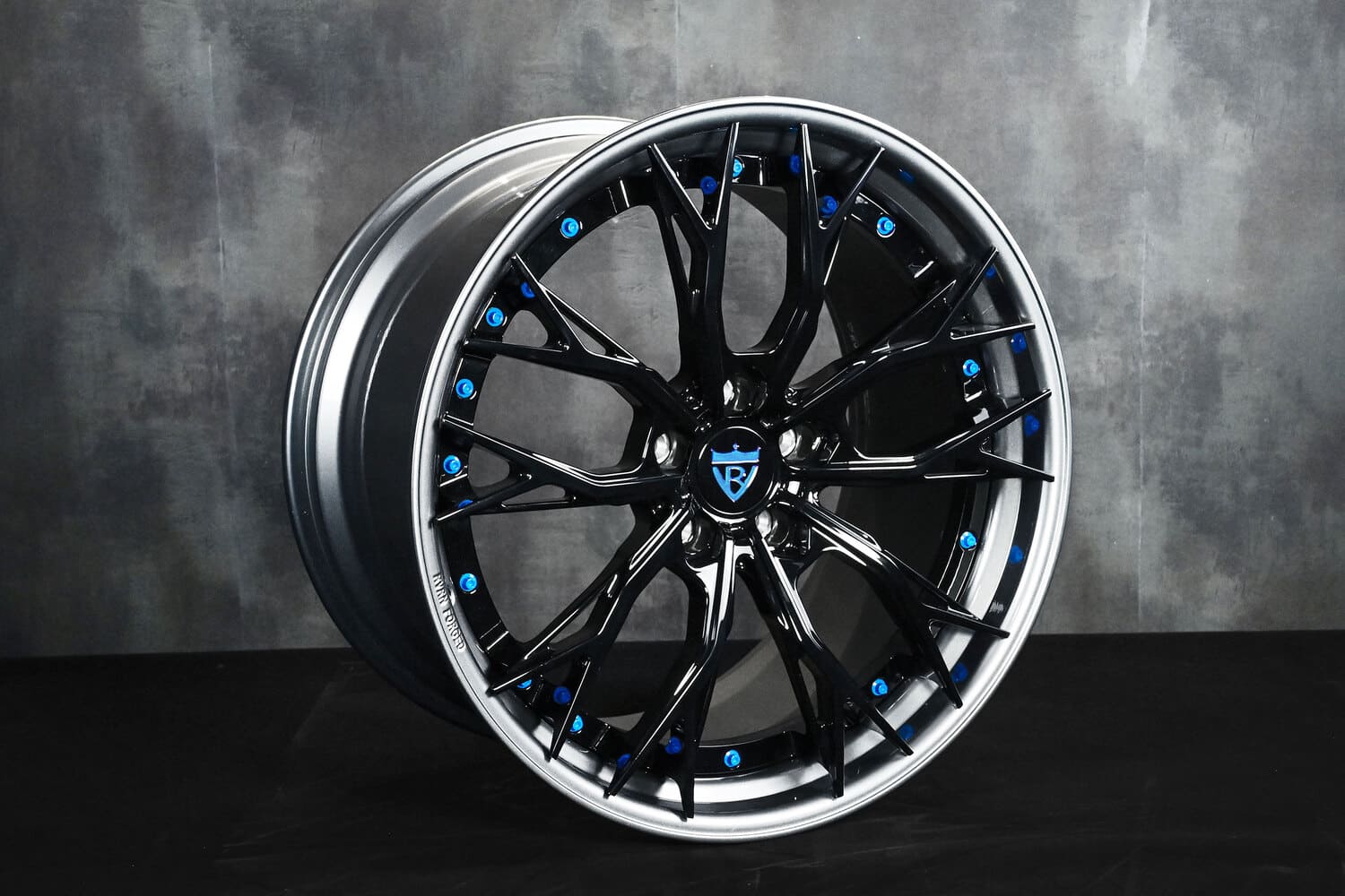 Custom gunmetal gray and black forged wheels for 2022 Corvette C8.