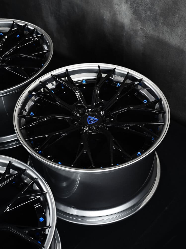 Deep concave gunmetal & black wheels for Corvette Stingray.