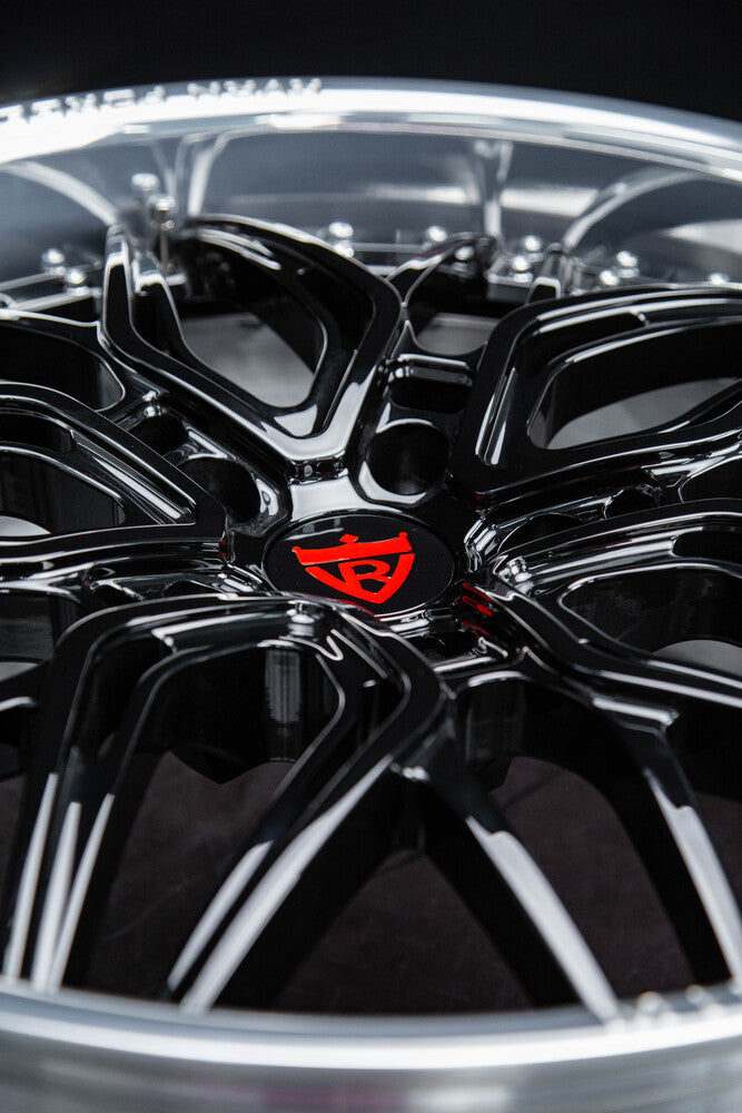 Deep dish design detail of Porsche Taycan aftermarket wheels by RVRN