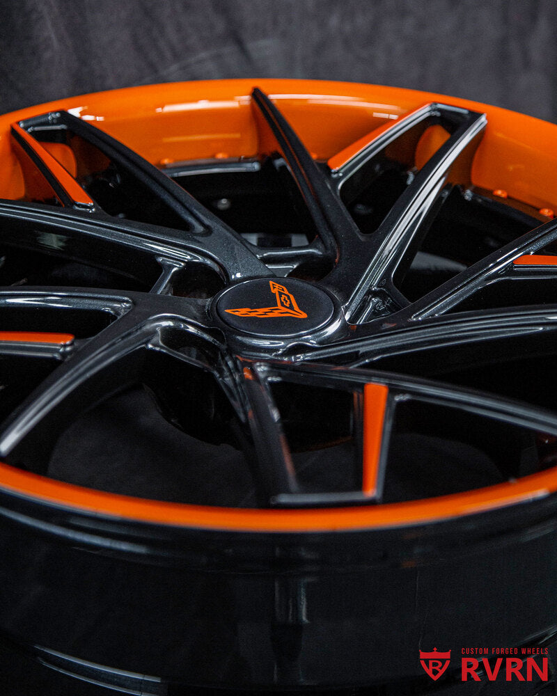 RV-DS74 two-piece forged wheels mounted on Corvette C8