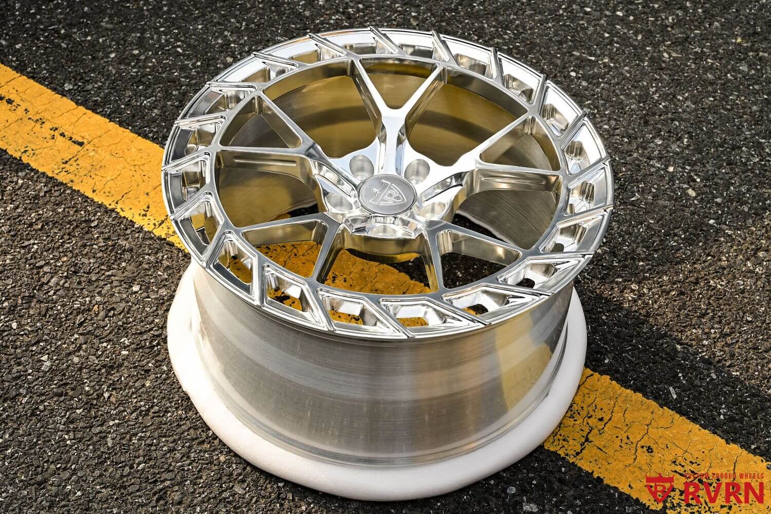 Polished forged RV-MC23 wheels installed on a 2023 Corvette C8 Stingray.