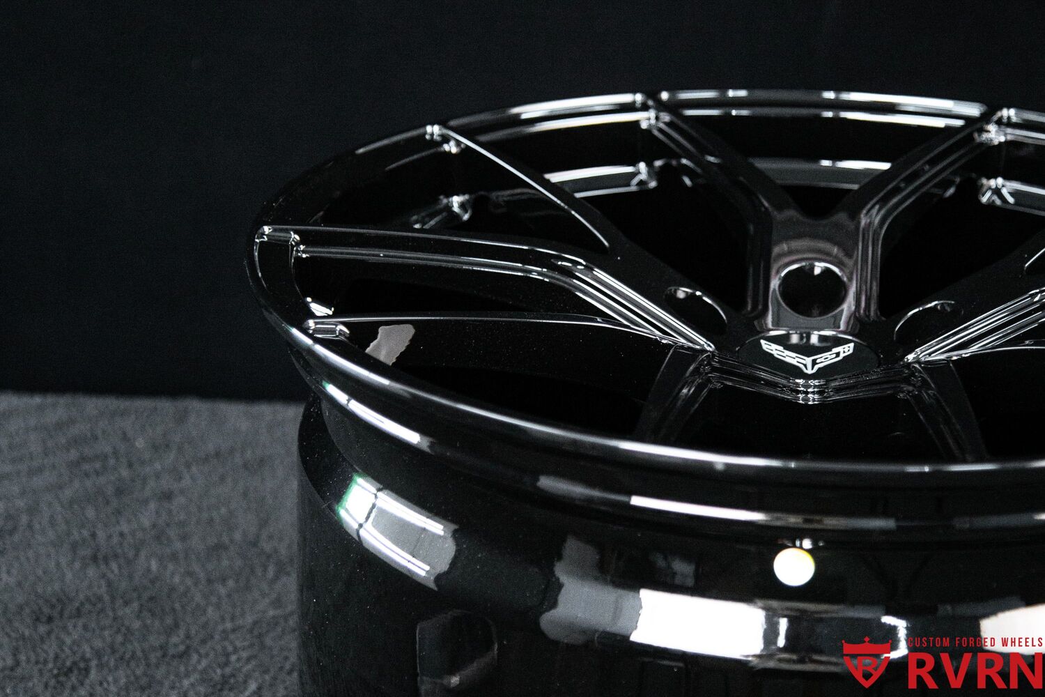 2023 C8 Corvette Stingray custom black forged wheels front view RV-MC24 19x8.5 20x11 design your own wheels