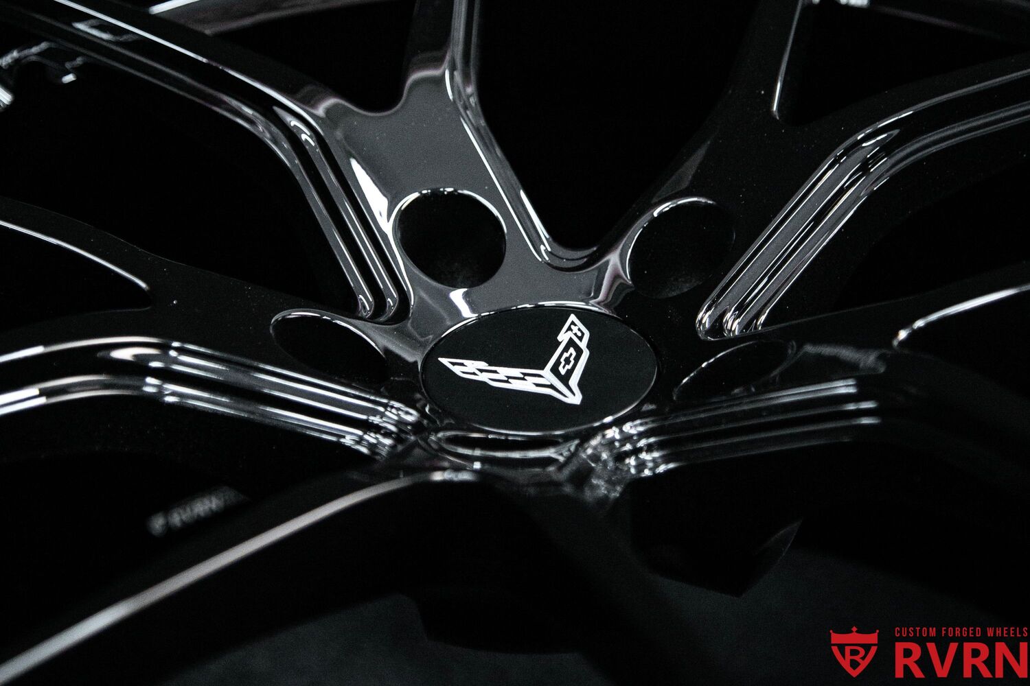 RV-MC24 custom black spoke forged wheels for 2023 Corvette C8 Stingray