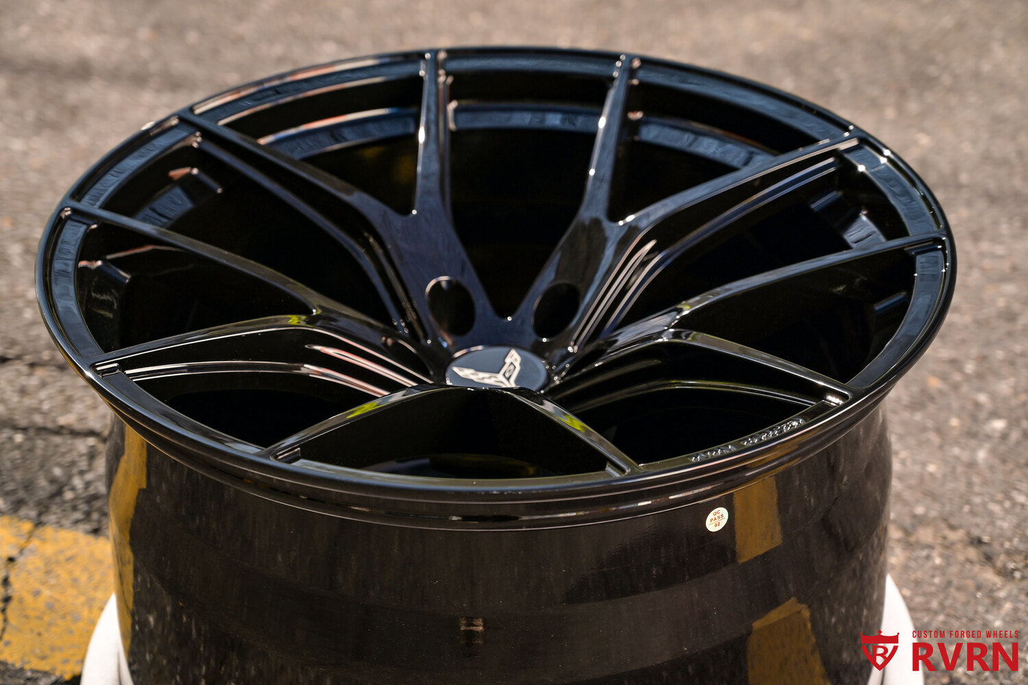 Corvette C8 Z06 concave black forged wheels side profile RV-MC24