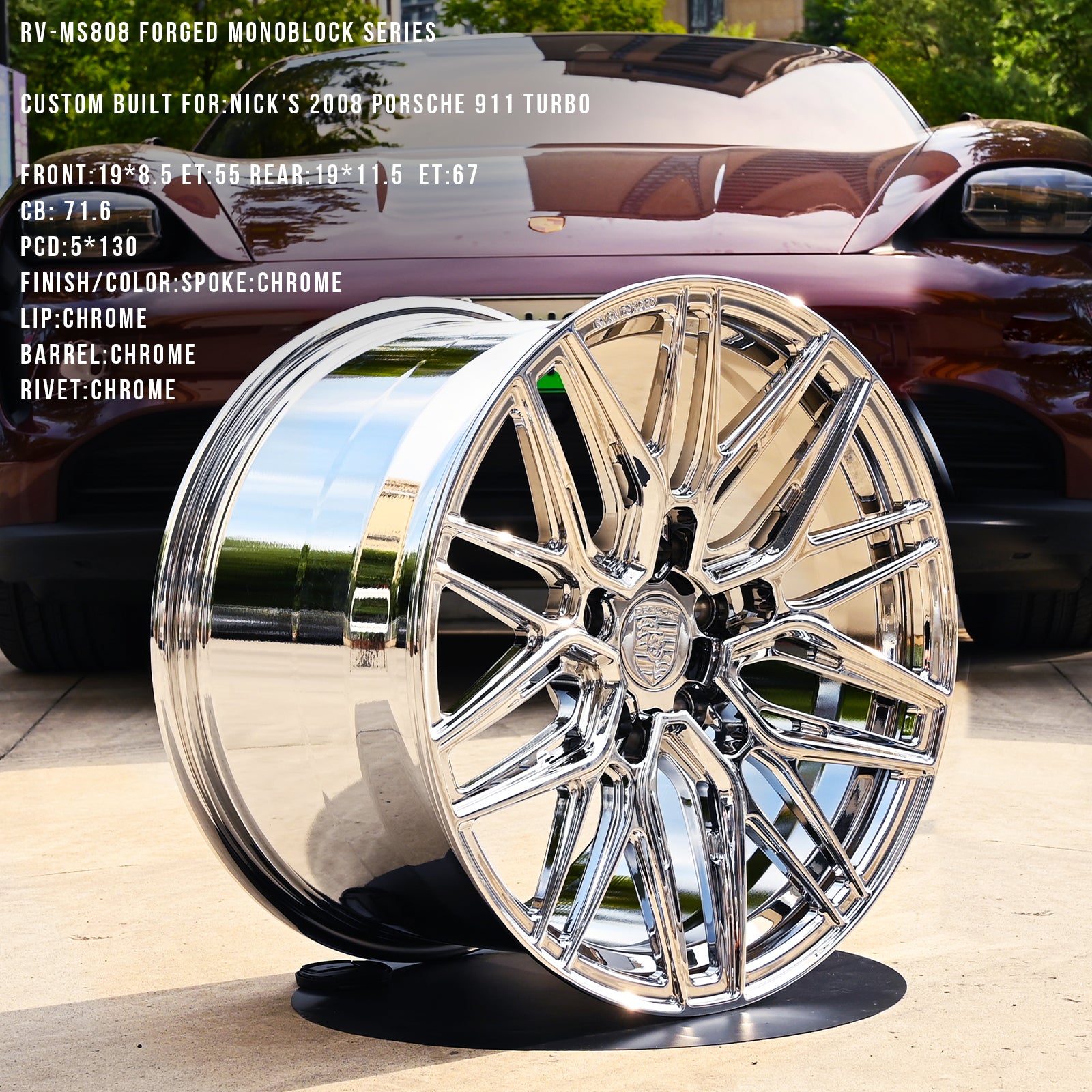 CUSTOM 1 PIECE TESLA FORGED WHEELS: RV-MS808