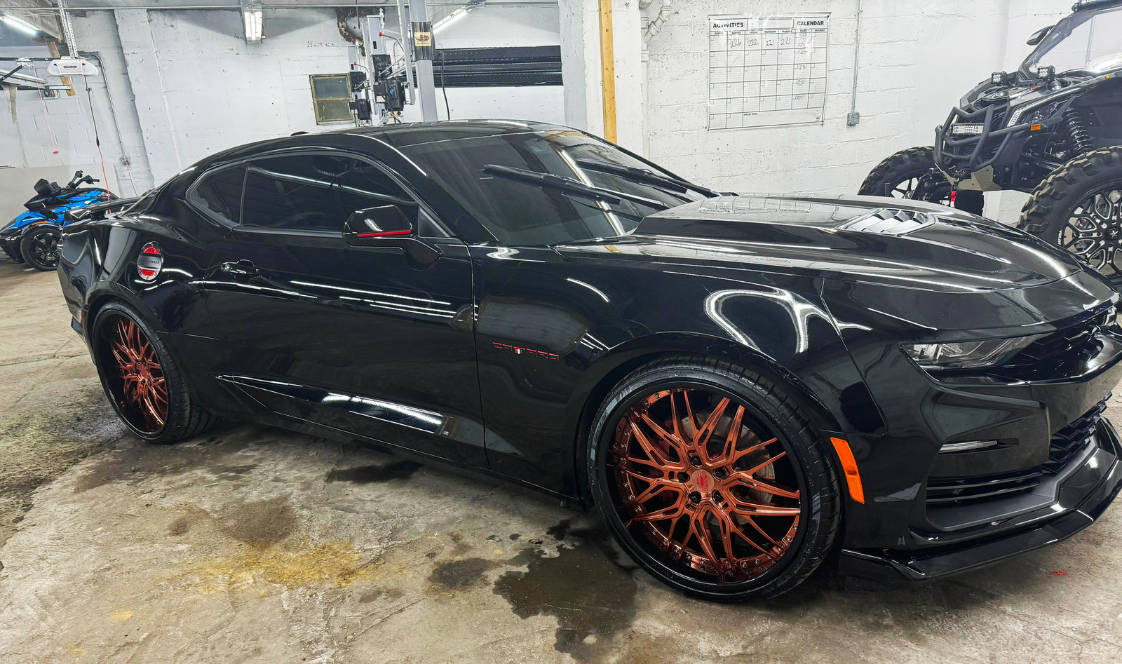 Camaro SS Custom Aftermarket Wheels-Deep Dish Rose gold forged rims-22inch staggered rims