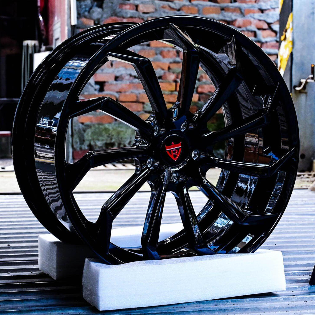 RVRN RV-DC01 20-inch gloss black front wheel for C8 Corvette - forged 2-piece desig