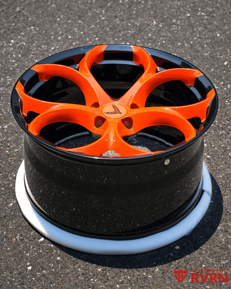 RVRN branded forged center cap on Corvette Z51 custom wheels