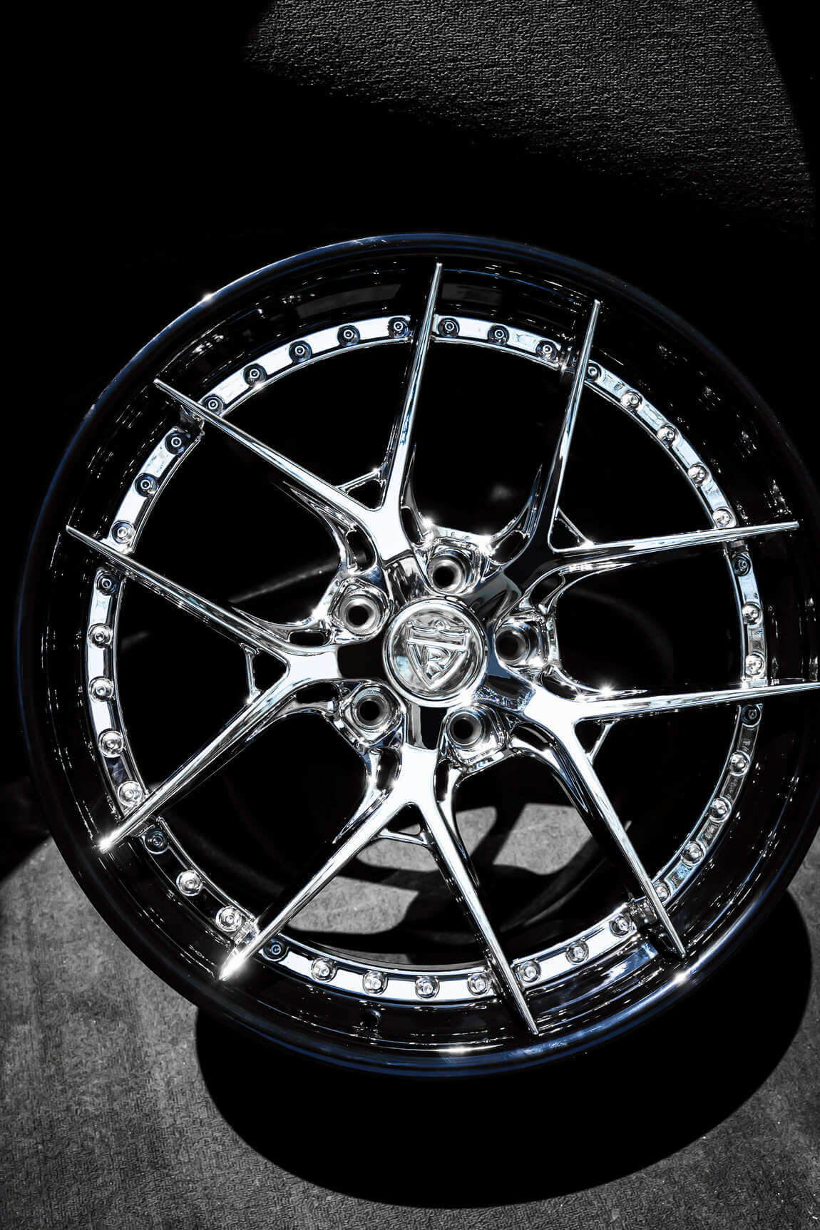 2024 Corvette C8 Stingray RV-DR08 Chrome Black Custom Forged Wheels by RVRN Wheels