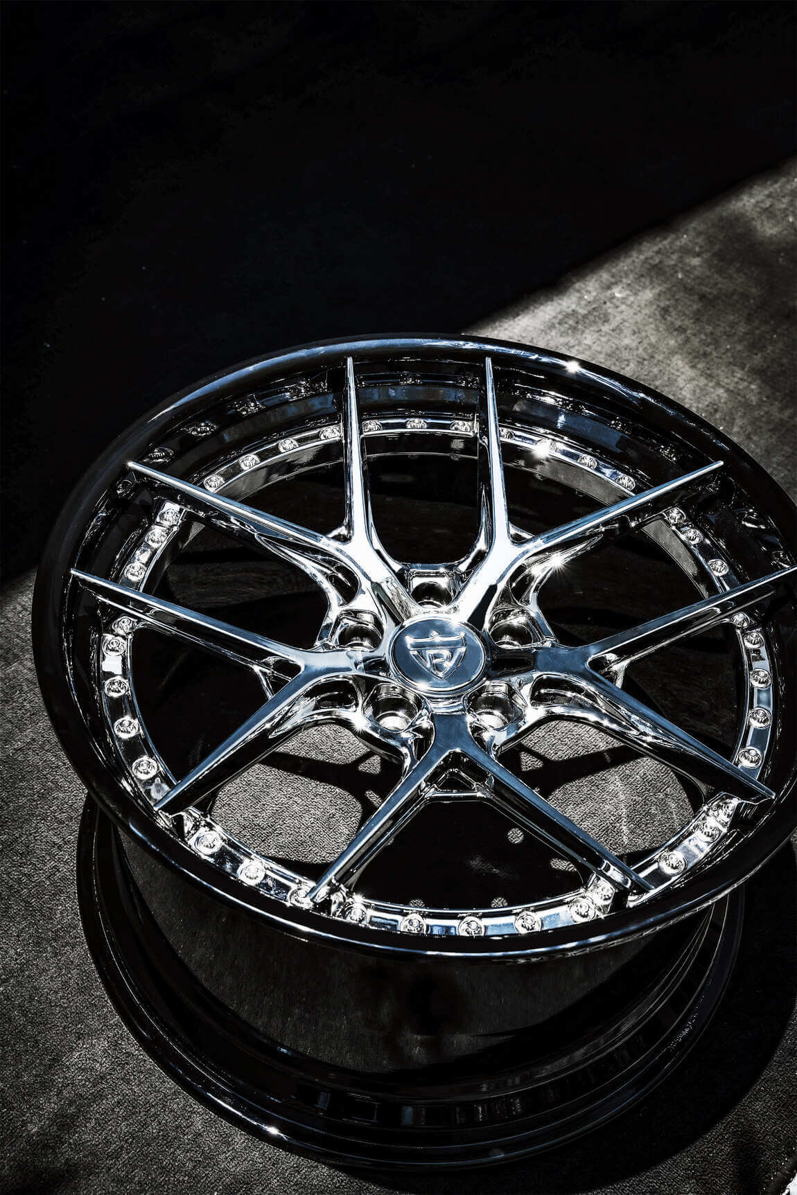 Chrome black custom forged wheel for 2024 Corvette C8 Stingray RV-DR08 by RVRN wheels